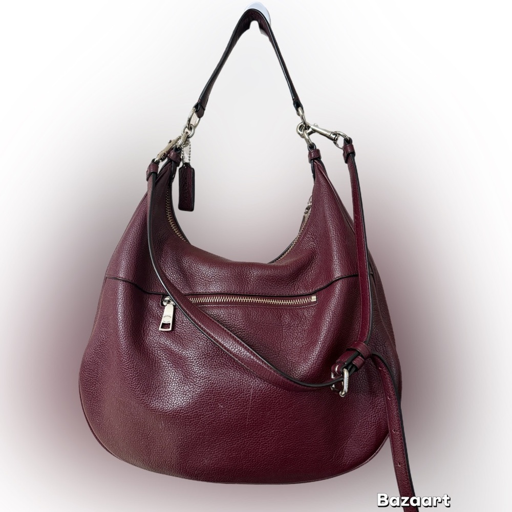 Coach #F38259 Deep Red Leather Hobo Bag